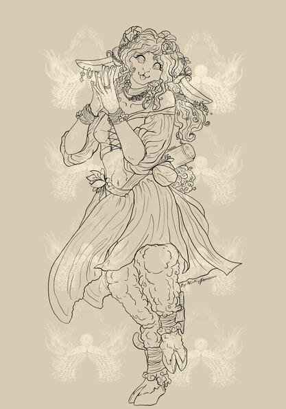Pose - Lineart - fond uni