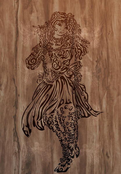 Pose - Tribal - Dégradé : noir/marron chaud - Fond image et filtres
